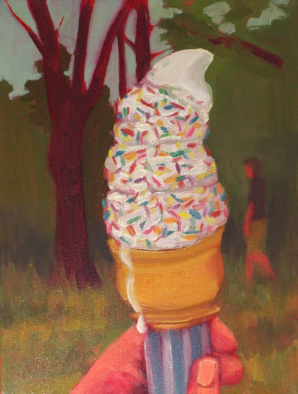 Eva Lewis Going Soft on the Backwoods, 2023 acrylic and oil on canvas 12 x 9 in.