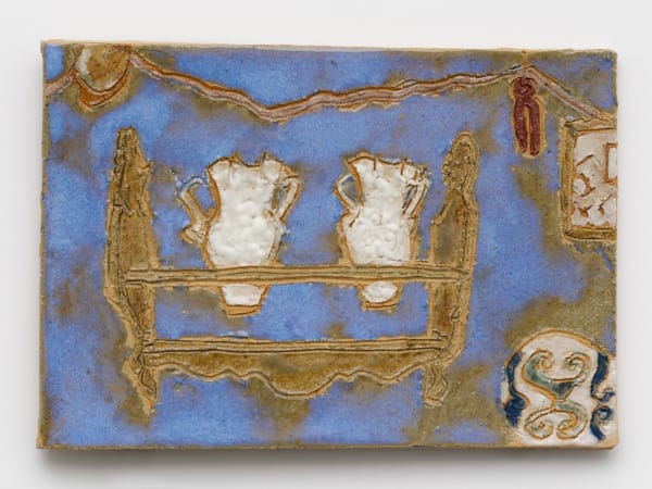 Raina Lee b. 1976Cordoba Airbnb, 2025 Signed verso Stoneware and custom glazes 4 1/4 x 6 1/4 in 10.8 x 15.9 cm