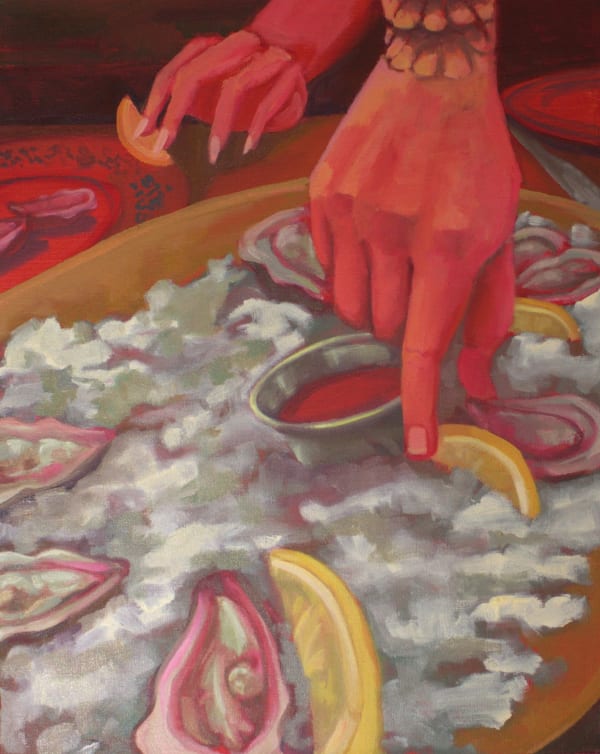 Eva Lewis Commercially Sourced - Night Out, 2023 acrylic and oil on canvas 20 x 16 in.
