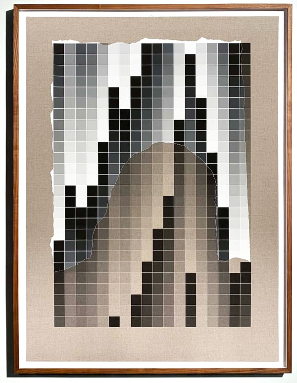 Analia Saban, Transcending Pigment from Paint to Canvas, from Canvas to Paint (Black and White), 2020