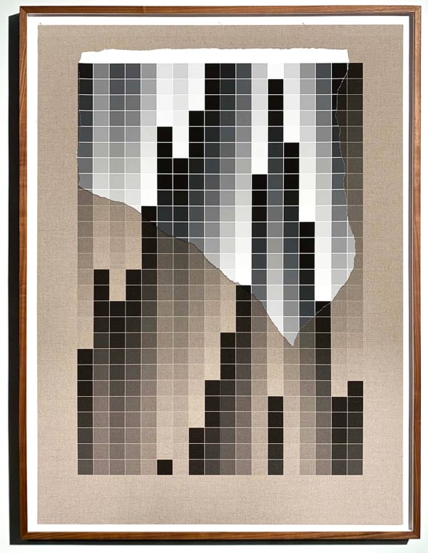 Analia Saban, Transcending Pigment from Paint to Canvas, from Canvas to Paint (Black and White), 2020