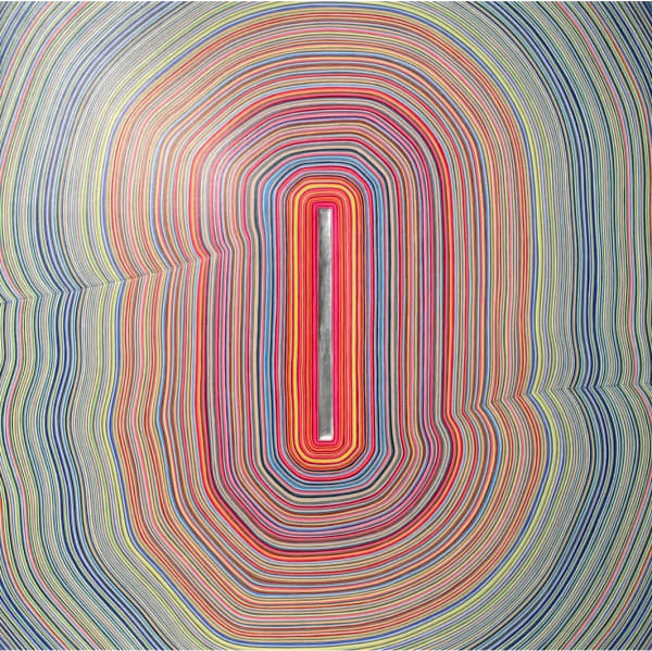 Good Vibrations. Colour Pencil and Metallic Paint on Paper.