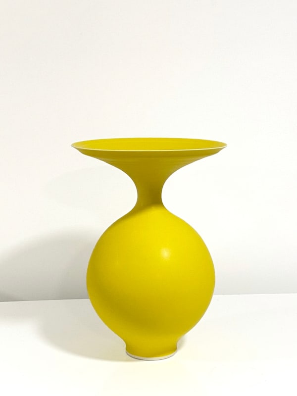 Anna Silverton Porcelain vase, 2023 Porcelain with Bright Yellow Smooth Matt glaze 26 x 19 cm 10 1/4 x 7 1/2 in