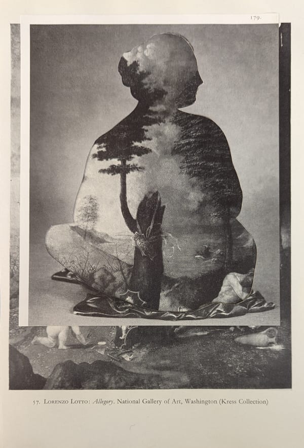 Sasha Bowles Figure in a Landscape 1, 2022 Collage 24 x 16 cm 9 7/16 x 6 5/16 in