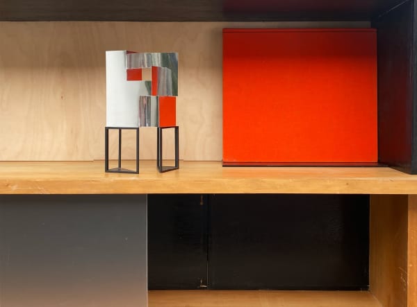 Justin Hibbs Vice-versa I (Maquette), 2021 reflective card on pvc stand 19.5 x 10 x 7.5 cm 7 11/16 x 3 15/16 x 2 15/16 in