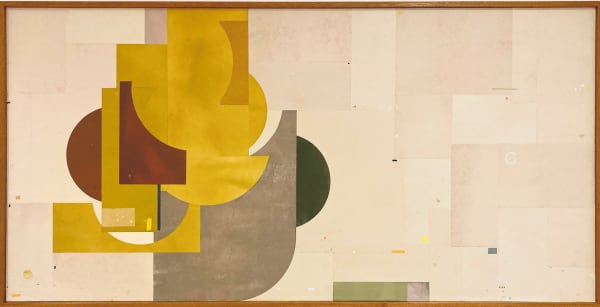 Fabio Almeida Percolate, 2020 Painted paper and markers collage on board with a sapele frame 122 x 62 cm 48 1/8 x 24 3/8 in
