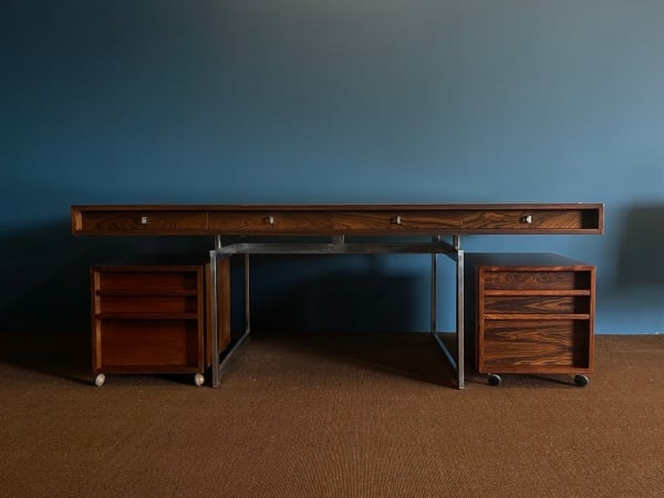 Bodil Kjaer, Executive desk suite, complete with cabinets and sideboard, 1960's