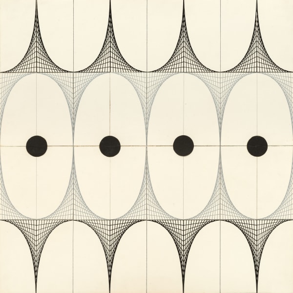 Karl-Heinz Adler 卡尔-海因茨-阿德勒, Serielle Lineaturen mit Punkten in der Mitte, 1982