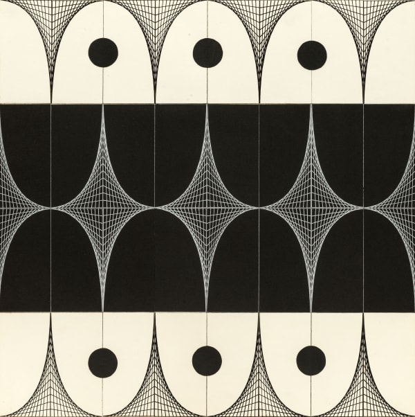 Karl-Heinz Adler 卡尔-海因茨-阿德勒, Serielle Lineaturen mit schwarzen Punkten, 1982