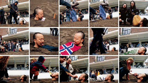 Cang Xin 蒼鑫, Hotpot Series: Performance Art - Oslo, Norway, 2001