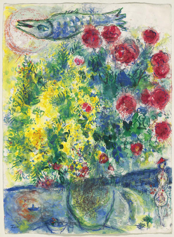 Marc Chagall, Roses et mimosas (Nice et la Côte d'Azur), 1960