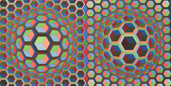 Victor Vasarely - Prints Semiha, 1962 Serigraph 69.8 x 108.5 cm. 27 ½ x 42 11/16 in. 14 of 60