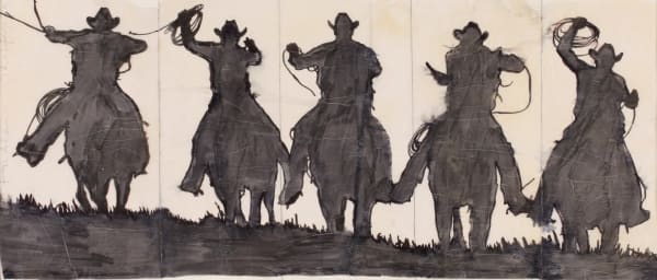 Robert Longo, Study For Five Cowboys, 1993
