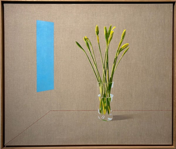 Alexander Massouras, Daffodils with a blue window, 2025