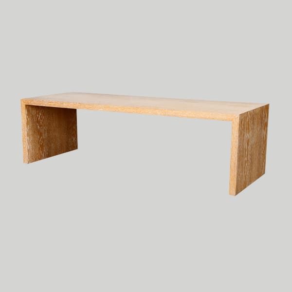 Custom Cerused Oak Coffee Table in the Manner of Jean Michel Frank