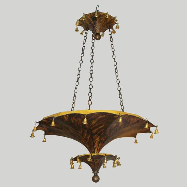 Custom Faux-Tortoise Pagoda Shaped Tole Fixture