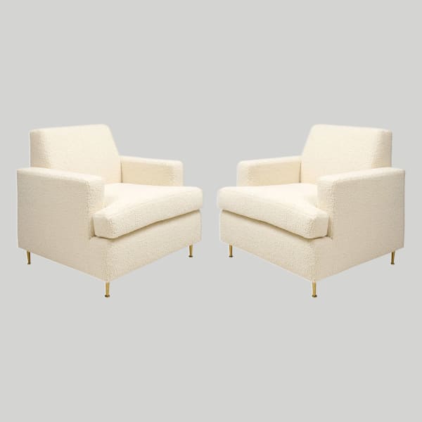 Custom Pair of Lounge Chairs in the Jean Michel Frank Manner