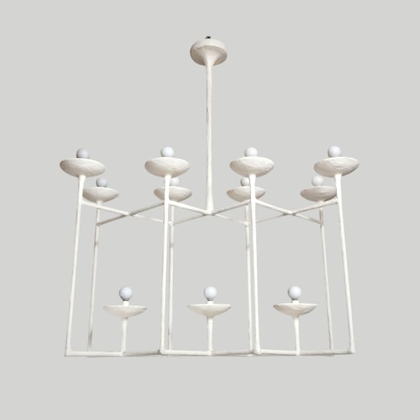 Custom Plaster Eleven-light Fixture in the Manner of Giacometti