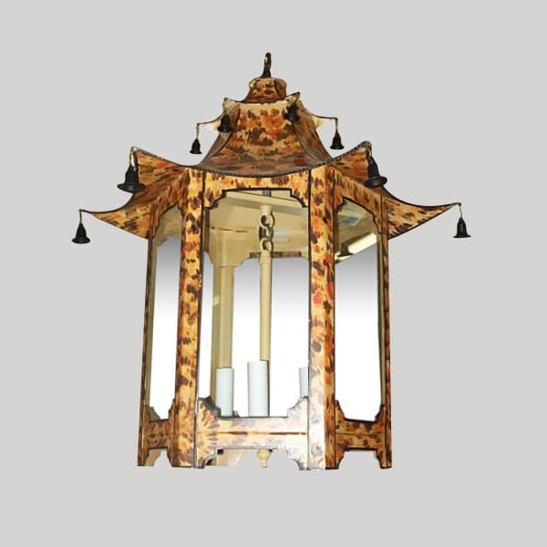 Custom Pagoda-Shaped Faux-Tortoise Fixture