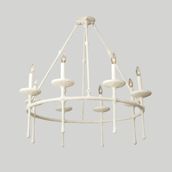 Custom Plaster Eight-Arm Fixture in the Manner of Giacometti