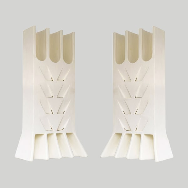 Pair of French Bespoke Plaster "Epi de Ble" Sconces
