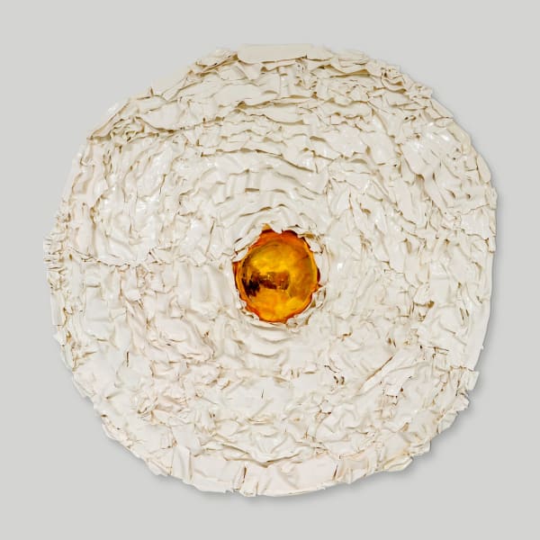 French Bespoke Ceramic Anemone Mirror