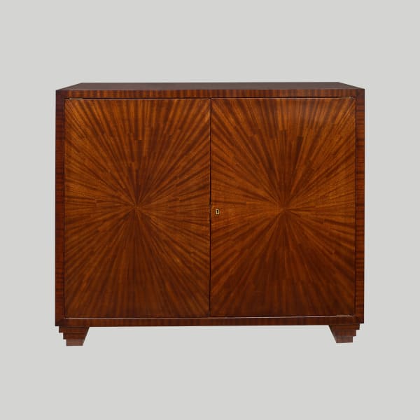 Exquisite Parquetry Cabinet with Starburst Pattern