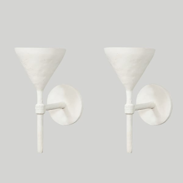 Custom Pair of Gaston Plaster Sconces