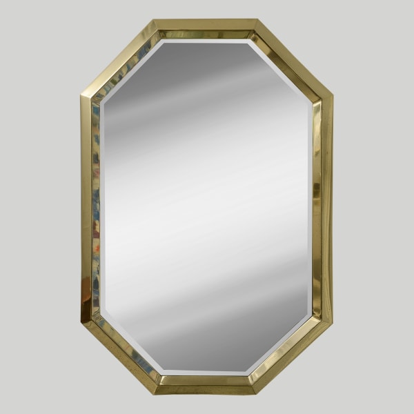 Vintage Octagonal Brass Mirror