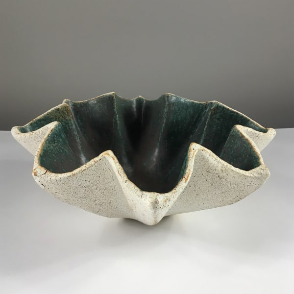 Ceramic Star Bowl with Green Glaze