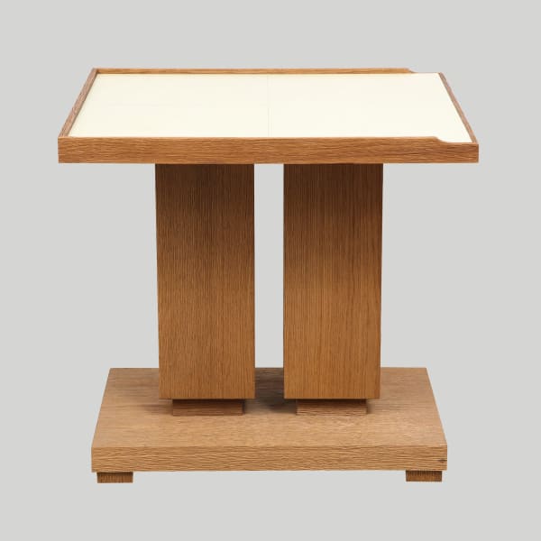 Custom Cerused Oak and Parchment Table in the Dupre Lafon Manner