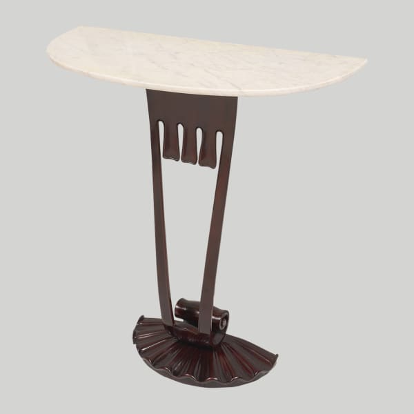 A Mahogany Art Deco-Style Console with Marble Top