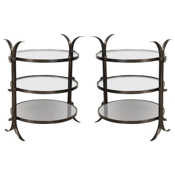 Pair of Bespoke Bronze Tulip Tables