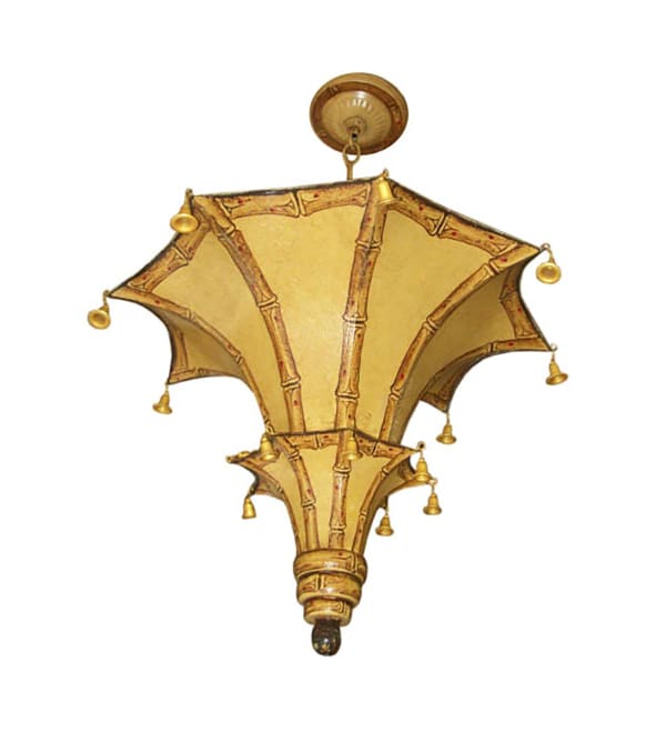 Custom Faux-Bamboo Painted Tole Fixture