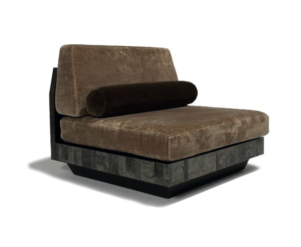 Mica Marquetry Chauffeuse Chair