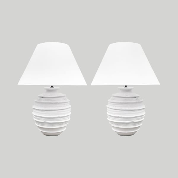 Pair of Custom Plaster Abby Table Lamps