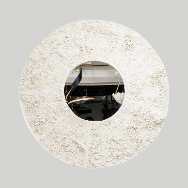 French Bespoke Ceramic Circular Mona Mirror