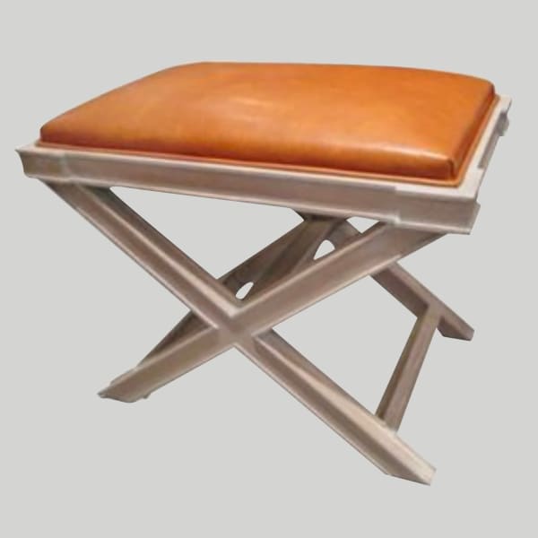 Custom Cerused Oak X-Frame Bench