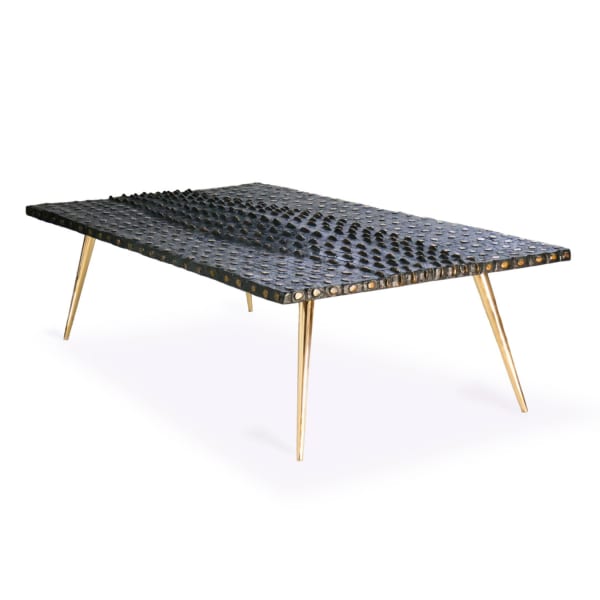 French Bespoke Bronze Crocodile Coffee Table