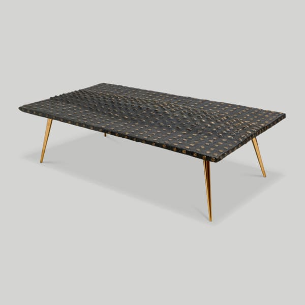 French Bespoke Bronze Crocodile Coffee Table