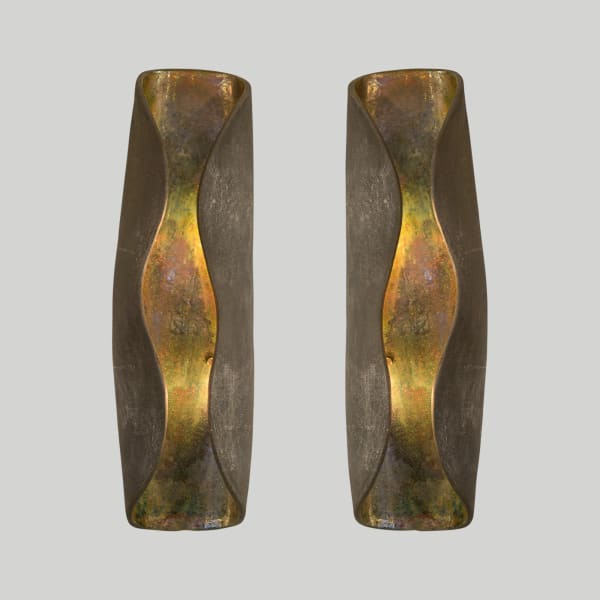 Pair of French Bespoke Sculptural Ceramic Sconces