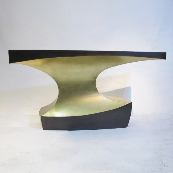 Sculptural Forcola Brass Console