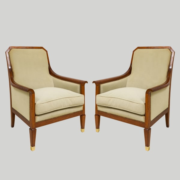 Vintage Pair of French Rosewood Lounge Chairs