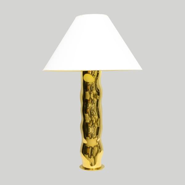 French Bespoke Sculptural Brass Totem Table Lamp