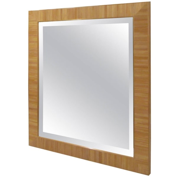 Custom Straw Marquetry Mirror
