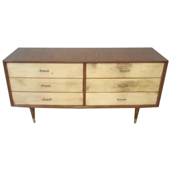 Mid-Century Faux-Painted Parchment Chest