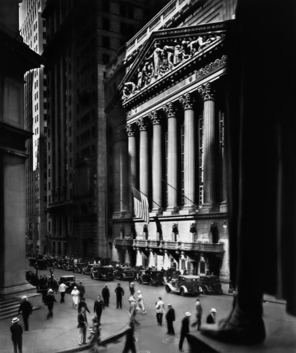 Berenice Abbott New York Stock Exchange Tirage gélantino-argentique postérieur 58 x 49 cm Dim. papier: 91 x 75 cm
