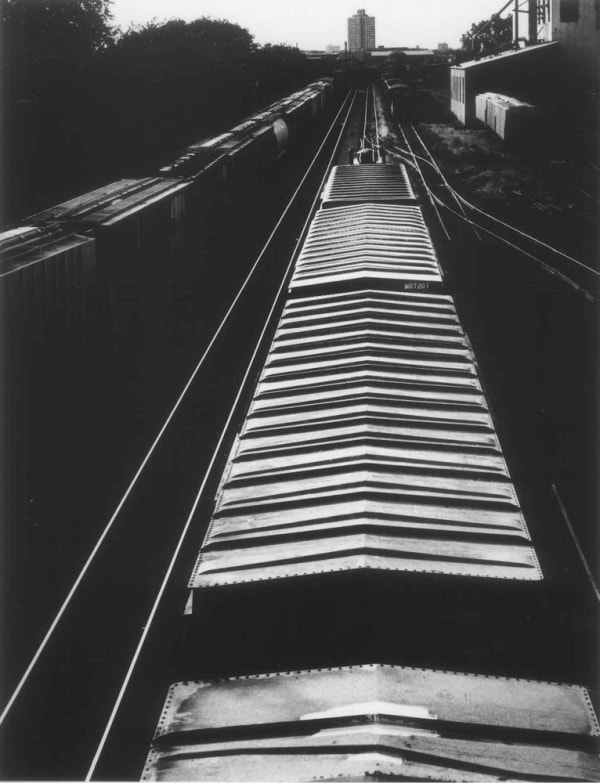 Sid Kaplan, Tops of box cars on tracks, Minneapolis, 1986