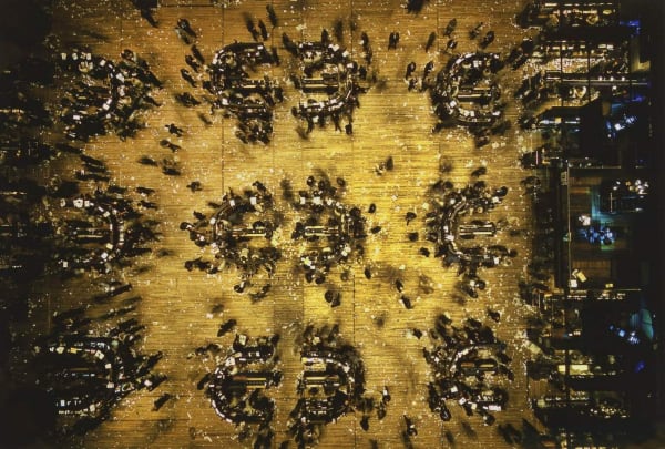 Marvin E. Newman Bird's Eye view, New York Stock Exchange Tirage pigmentaire postérieur 42 x 54 cm Dim. papier: 43 x 56 cm