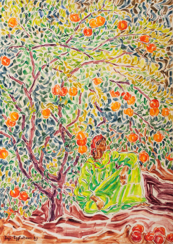 Inji Efflatoun, Jeune femme sous l’oranger, 1973